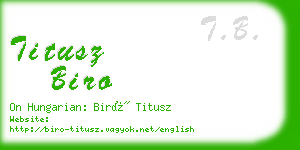 titusz biro business card